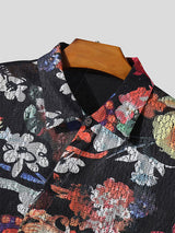 Mens Floral Print Lace Tie Side Shirt SKUK43025