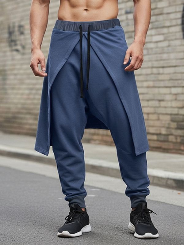 Men's Solid Color Deconstructed Layered Pant SKUL50082