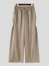 Men's Solid Textured Wide Leg Casual Pant SKUL35121