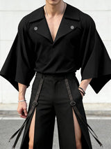 Men's Avant-Garde Deep V-Neck Dramatic Bell Sleeves Shirt SKUL51934