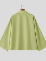 Men's Neck Button Design Long Sleeve Shirt SKUL51821