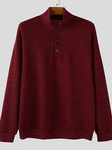 Men's Knit Texture High Neck Long Sleeve Sweater SKUL35120