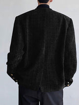 Mens Tweed Shoulder Pad Long Sleeve Cardigan SKUK78691