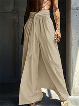 Mens Twist Detail Loose High-Waisted Casual Pant SKUL15578