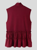 Men's Ruffle Patchwork Sleeveless T-shirt SKUL42429