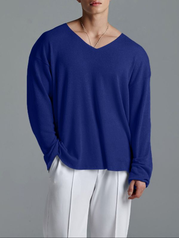 Men's Loose Lightweight Versatile Long Sleeve T-Shirt SKUL33030