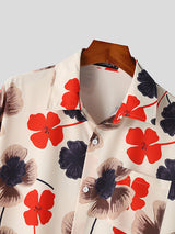 Mens Art Floral Print Long Sleeve Shirt SKUK46406