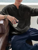 Men's Solid Color Sheer Long Sleeve T-Shirt SKUL40234