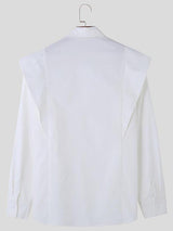 Mens Minimalist Solid Color Long Sleeve Shirt SKUK77273