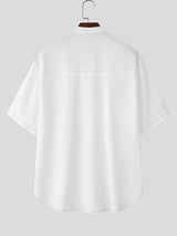 Mens Contrast Stripe Casual Short-Sleeve Shirt SKUL11550