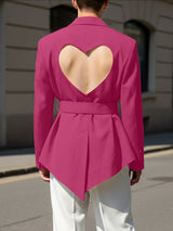 Men's Deconstructed Backless Heart Waist Cinched Blazer SKUL42270