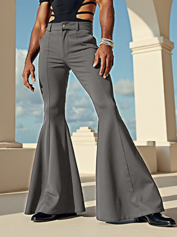 Men's Solid Color Stretch Flared Pant SKUL23731