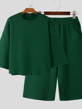 Men's Solid Color Minimalist Casual Two Pieces Outfit SKUL45297