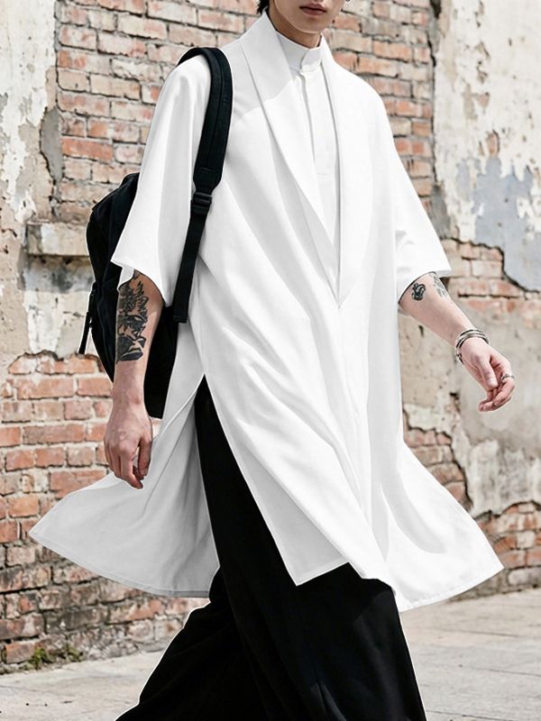 Men's Faux Two Piece Half Sleeve Shirt SKUL53188