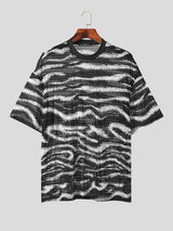 Mens Zebra Print Sheer Short Sleeve T-Shirt SKUK71315