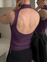 Men's Back Hollow Knitted Texture Tank SKUL38851