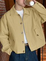 Men's Solid Color Loose Long Sleeve Jacket SKUL42406