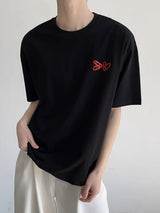 Mens Heart Letter Print Short Sleeve T-Shirt SKUL15082