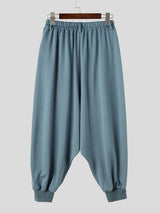 Men's Avant-Garde Darkwear City Walk Loose Baggy Cuffed Hem Drape Pant SKUL85505