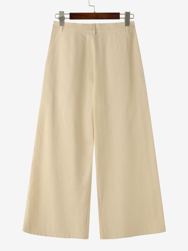 Men's Casual Daily Wear Pleated Drawstring Loose Casual Wide Leg Pant SKUL68403