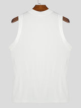 Mens Solid Textured V-Neck Tank SKUL04413