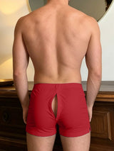 Men's Avant-Garde Rear Zipper Cutout Body-Con Athletic Short SKUL64154