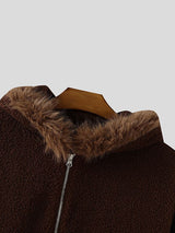 Men's Plush Hooded Long Sleeve Zip-Up Hoodie SKUL37705