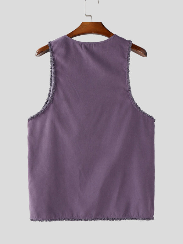 Men's Fringe Patchwork Casual Tank SKUL20172
