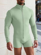 Men's Solid Color Zipper Bodysuit SKUL50132