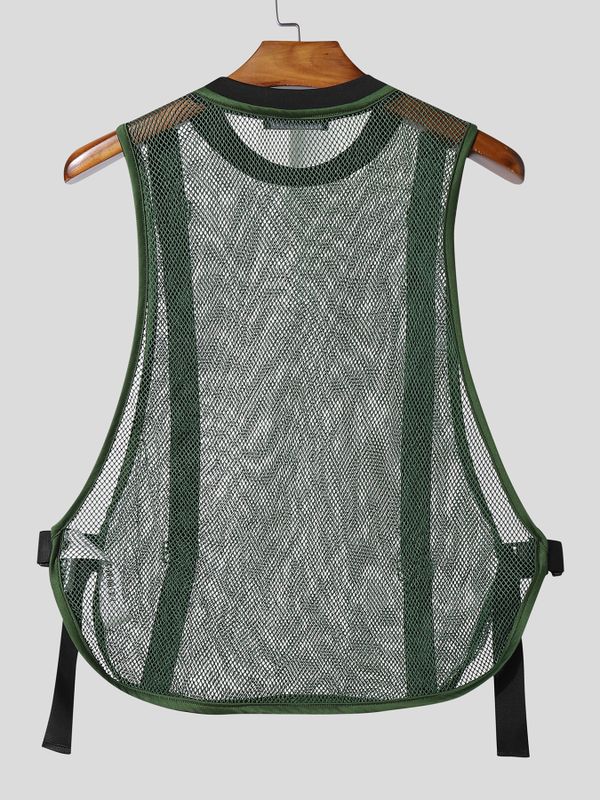 Men's Deconstructed Sheer Mesh Tank SKUL63144