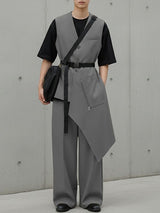 Men's Deconstructed Irregular Hem Two Pieces Outfit SKUL36595