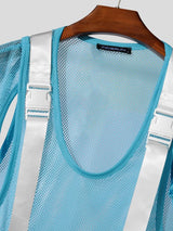 Men's Avant-Garde Tactical Mesh Integrated Buckled Harness T-shirt SKUL63044