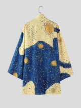 Men's Starry Print Long Sleeve Cardigan SKUL21120