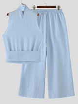 Men's Avant-Garde Sculpted High Turtleneck Two Pieces Outfit SKUL66137