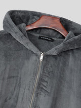 Men's Faux Fleece Loose Long Sleeve Zip-Up Hoodie SKUL37706