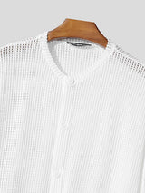 Men's Hollow Mesh Long Sleeve Shirt SKUL40091