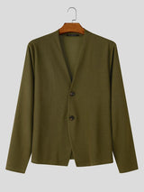 Men's Smart Casual Commute Collarless Knit Cardigan SKUL79229