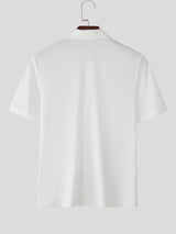 Mens Solid Color Textured Short Sleeve Shirt SKUL17049