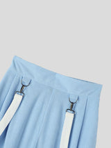 Men's Avant-Garde Deconstructed Stage Runway Suspender Ribbon Elastic Waist Baggy Pant SKUL85539
