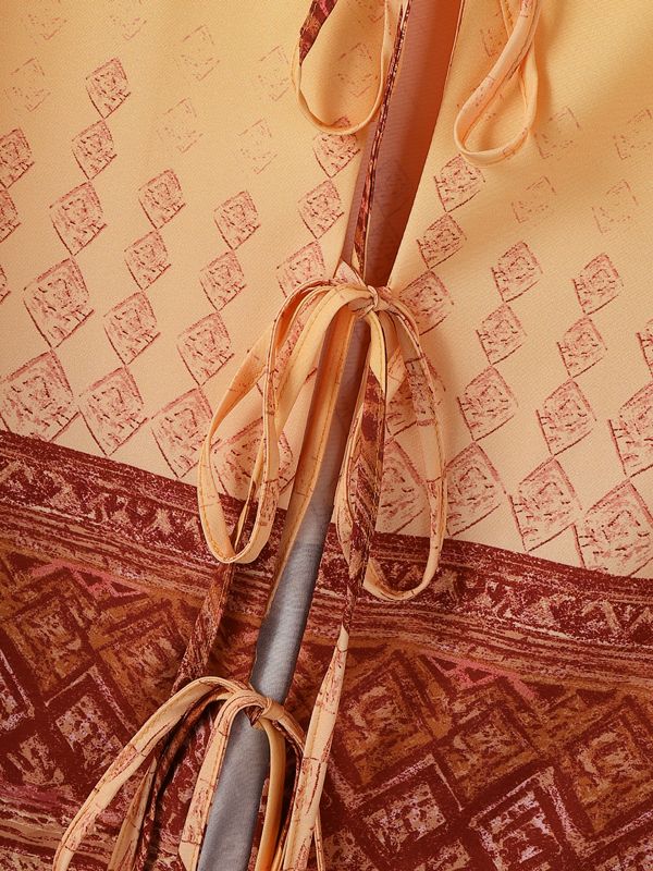 Men's Ethnic Style Print Flared Sleeve Shirt SKUL39362