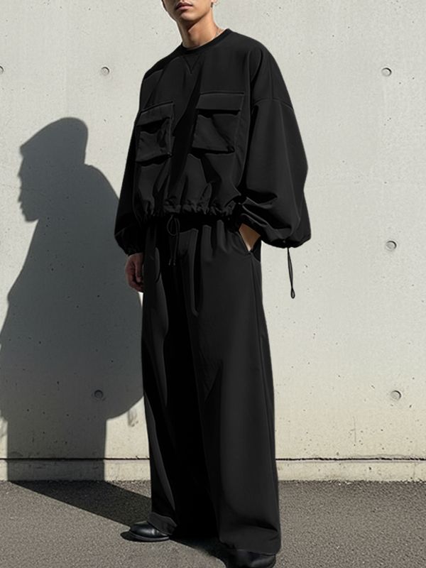 Men's 3D Pocket Drawstring Two Pieces Outfit SKUL41648