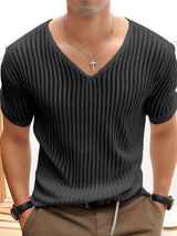 Mens See Through V-Neck Short Sleeve T-Shirt SKUK51188