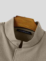 Men's Avant-Garde Party Cape Collar Cropped Wide Half Sleeve Stand Collar Jacket SKUL81101