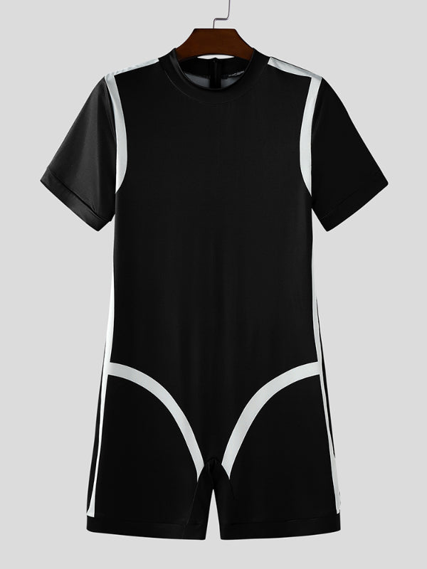 Men's Colorblock Short Sleeve Bodysuit SKUL22192