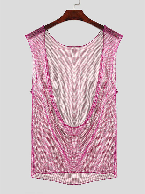 Mens Sexy Mesh Hollow-Out Design Tank SKUK61847