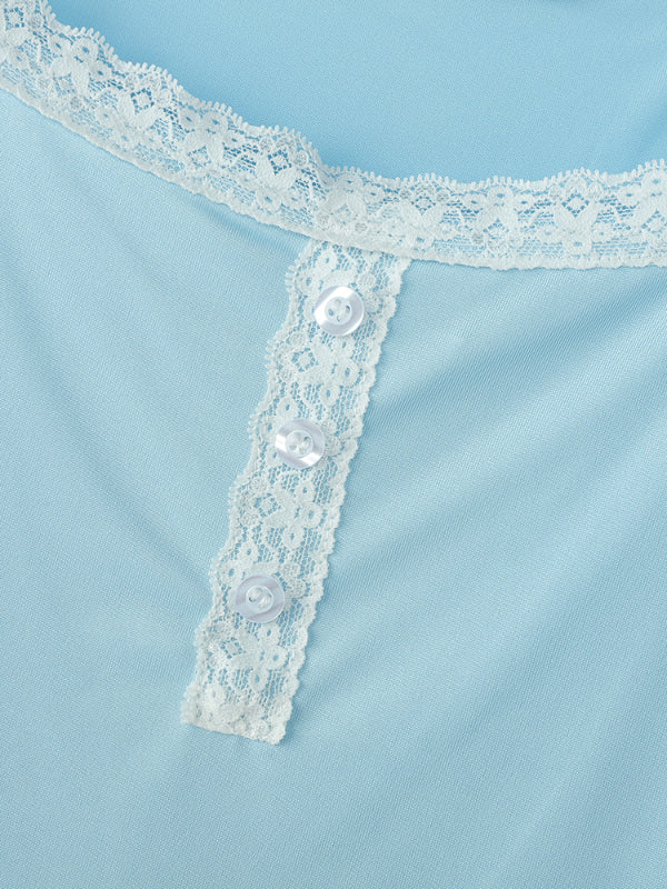 Mens Lace Color-Block Patchwork Cropped Tank SKUL17980