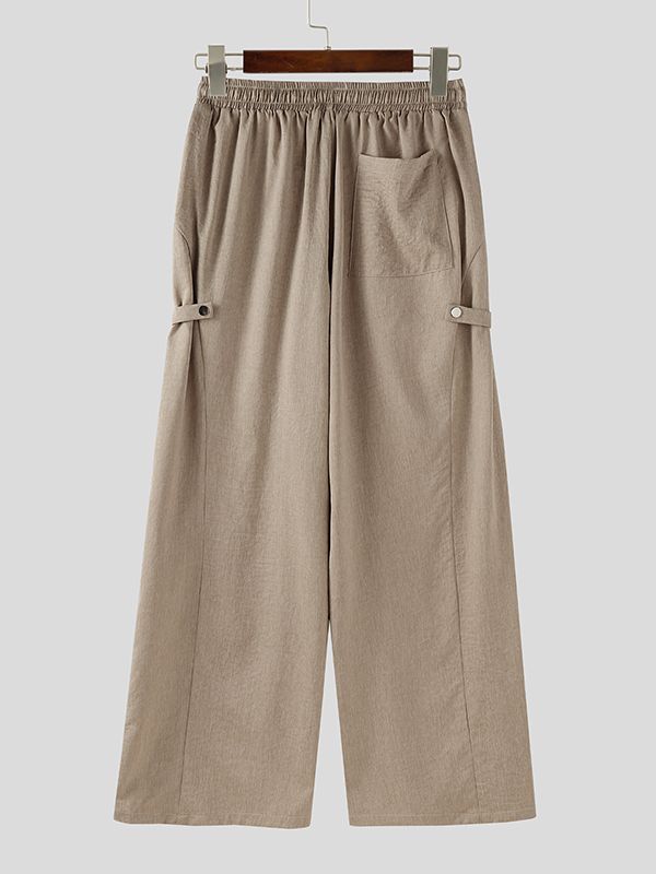 Men's Solid Textured Wide Leg Casual Pant SKUL35121