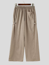 Men's Solid Textured Wide Leg Casual Pant SKUL35121