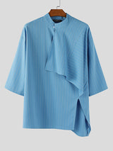 Men's Irregular Stripe 3/4 Length Sleeve Shirt SKUL28479