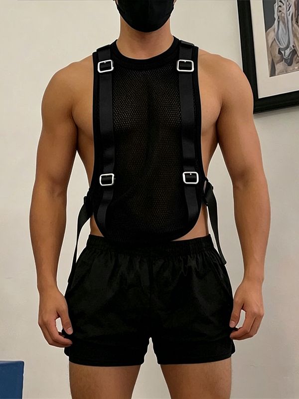 Men's Deconstructed Sheer Mesh Tank SKUL63144